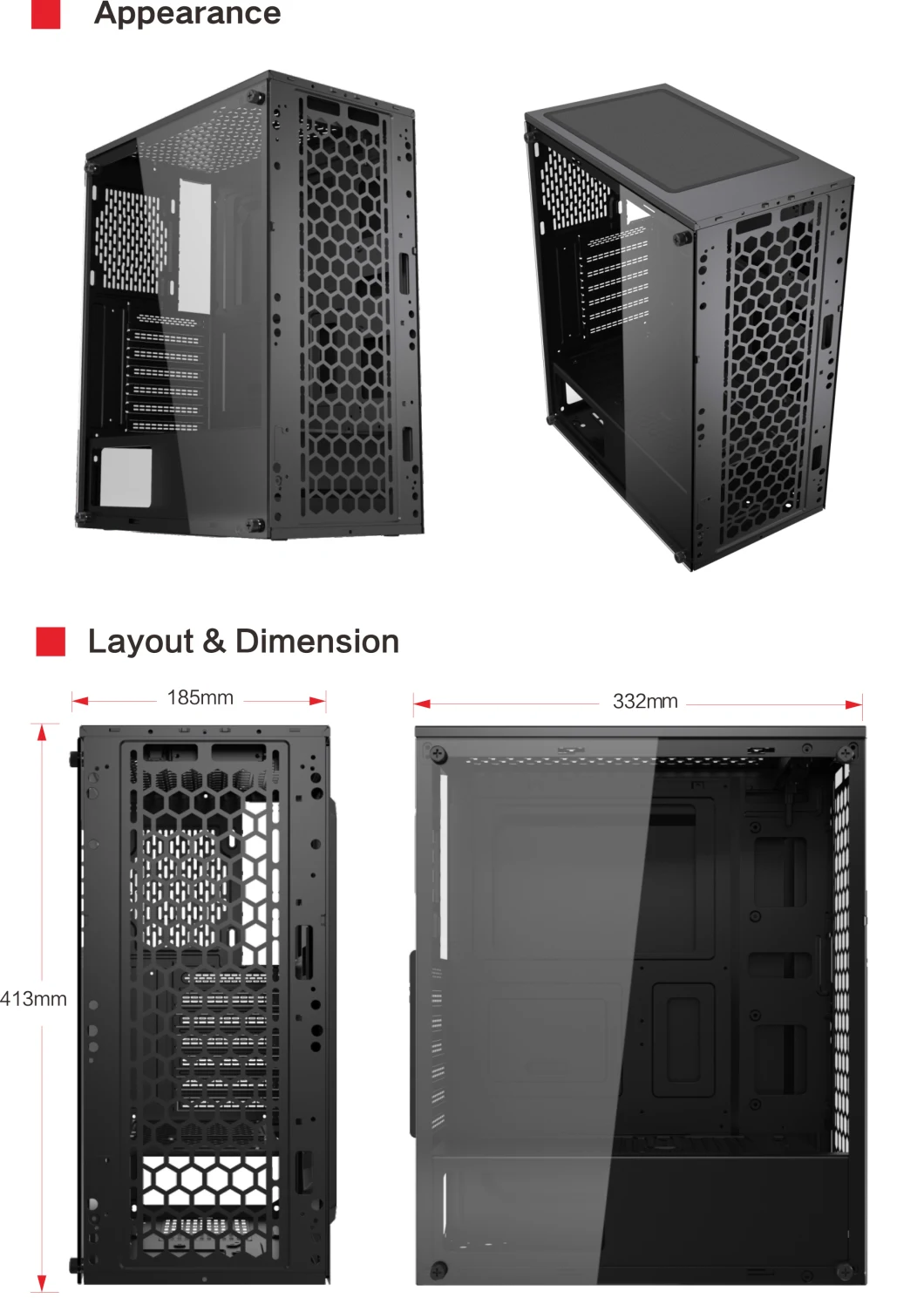 China Factory Direct Selling ATX Gaming Cases Computer Accessories